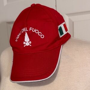 Red Vigili del Fuoco baseball hat Cap with Italian Flag Italian Fire Department